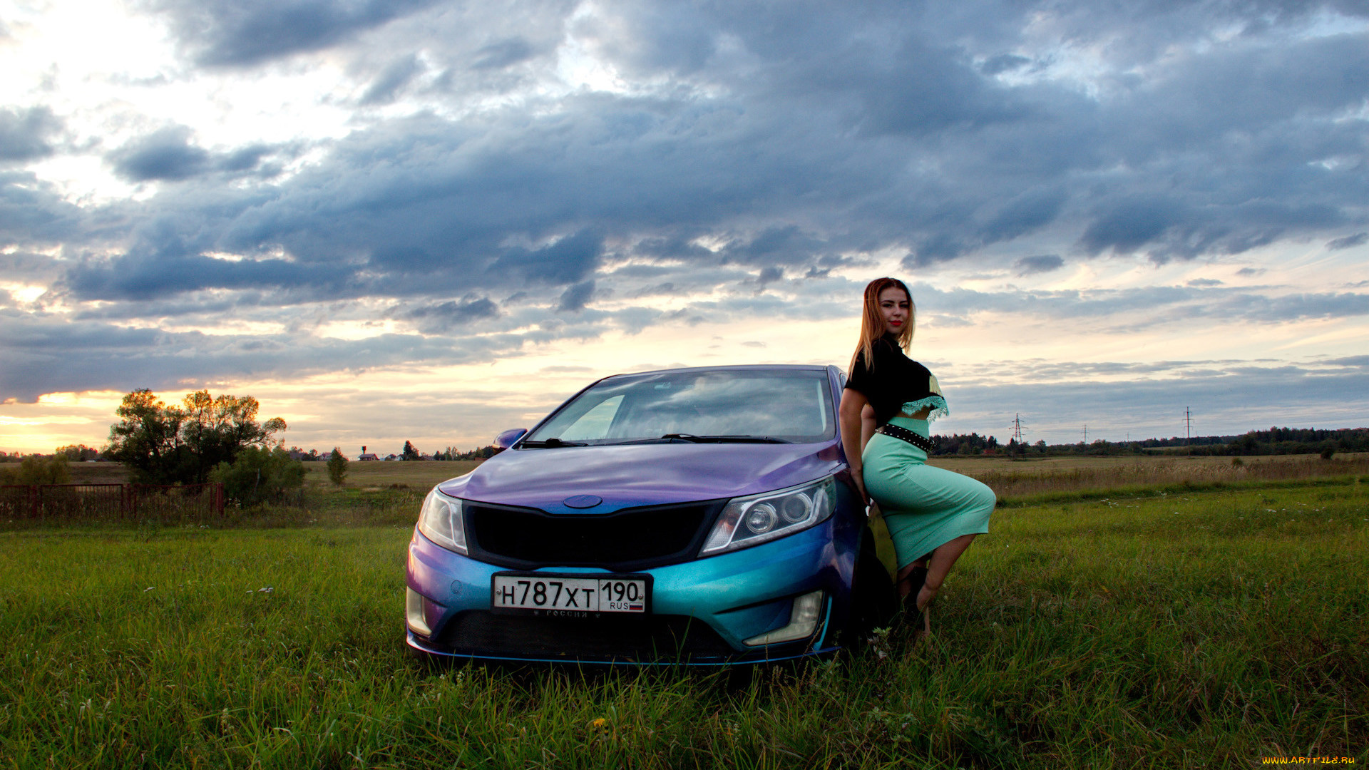 Обои Автомобили -Авто с девушками, обои для рабочего стола, фотографии  автомобили, -авто с девушками, kia, rio Обои для рабочего стола, скачать  обои картинки заставки на рабочий стол.